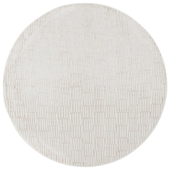 SAFAVIEH Maya Kodey Geometric Area Rug, Ivory/Beige, 6'7" x 6'7" Round