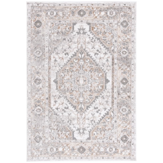SAFAVIEH Maya Laura Medallion Area Rug, Ivory/Gray Beige, 8' x 10'