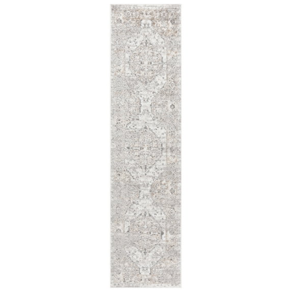 SAFAVIEH Maya Laura Medallion Runner Rug, Ivory/Gray Beige, 2' x 8'