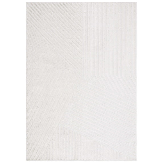 SAFAVIEH Maya Sheldon Geometric Striped Area Rug, Ivory, 5'3" x 7'6"