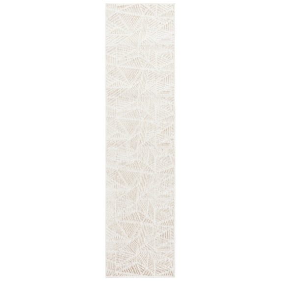 SAFAVIEH Maya Vaughn Geometric Runner Rug, Ivory/Grey, 2' x 8'