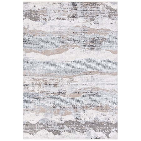 SAFAVIEH Mayflower Chase Abstract Area Rug, Blue/Ivory, 5'5" x 7'6"
