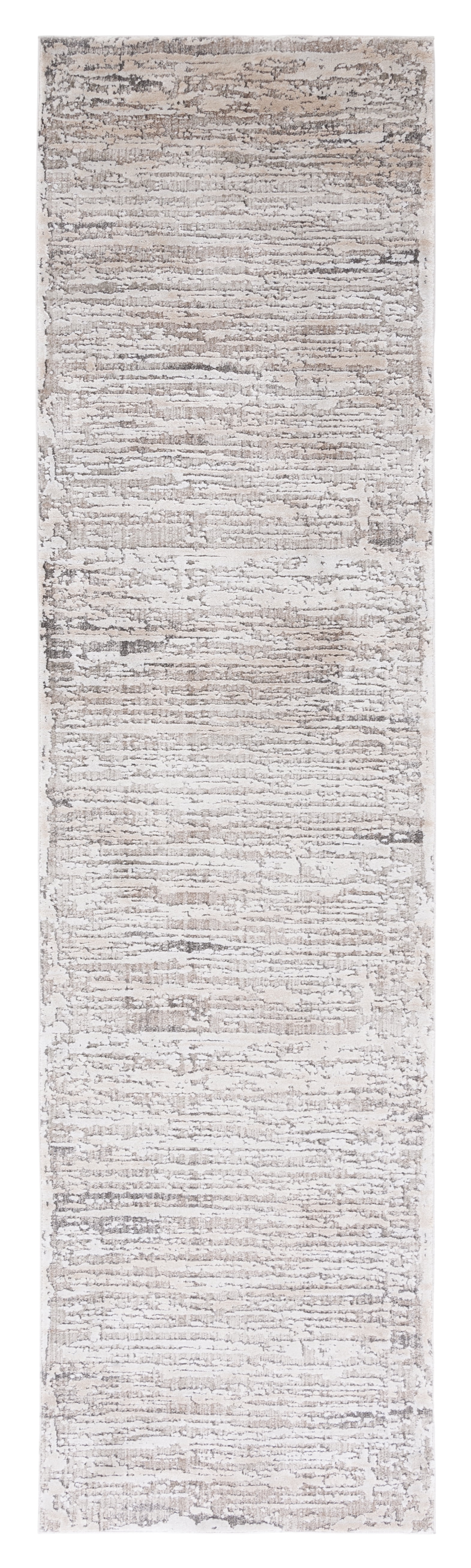Mayflower Beige and Gray Power Loomed Runner Rug