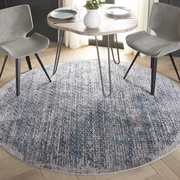 Safavieh Mayflower Huntington Diamond Area Rug, Ivory/Blue, 6'7" x 6'7" Round