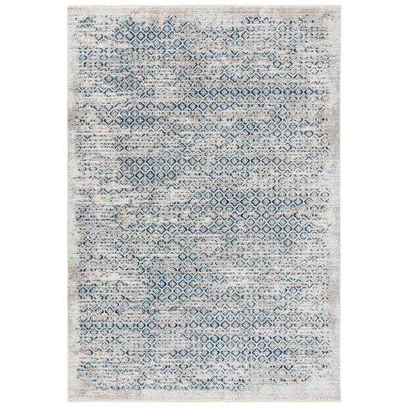 SAFAVIEH Mayflower Huntington Diamond Area Rug, Ivory/Blue, 4'5" x 6'5"