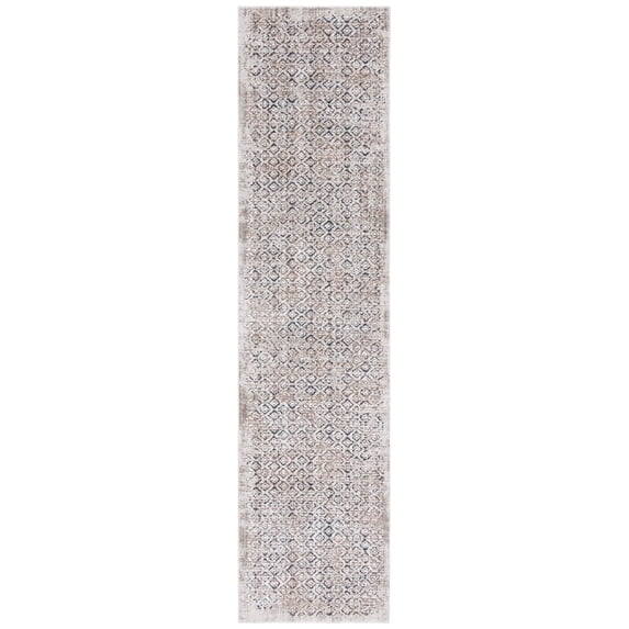 SAFAVIEH Mayflower Huntington Diamond Runner Rug, Ivory/Grey, 2'2" x 9'
