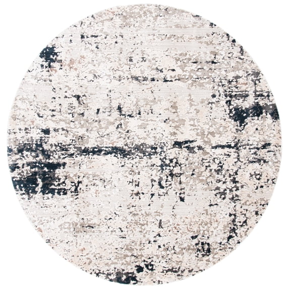 SAFAVIEH Mayflower Stewart Distressed Area Rug, Ivory/Grey, 6'7" x 6'7" Round