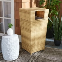 SAFAVIEH Mazeli Outdoor Patio Trash Bin, Natural
