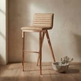 thumbnail image 1 of SAFAVIEH Mckay Contemporary Glam Bar Stool with Foot Rest, Brown, 1 of 14