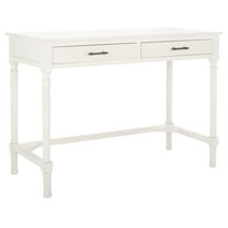 SAFAVIEH Mckinlee Solid Retro 2 Drawer Writing Desk, Distressed White