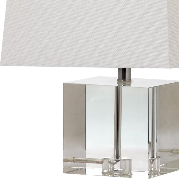 SAFAVIEH Mckinley 19 in. H Crystal Glam Cube Base Table Lamp, Clear