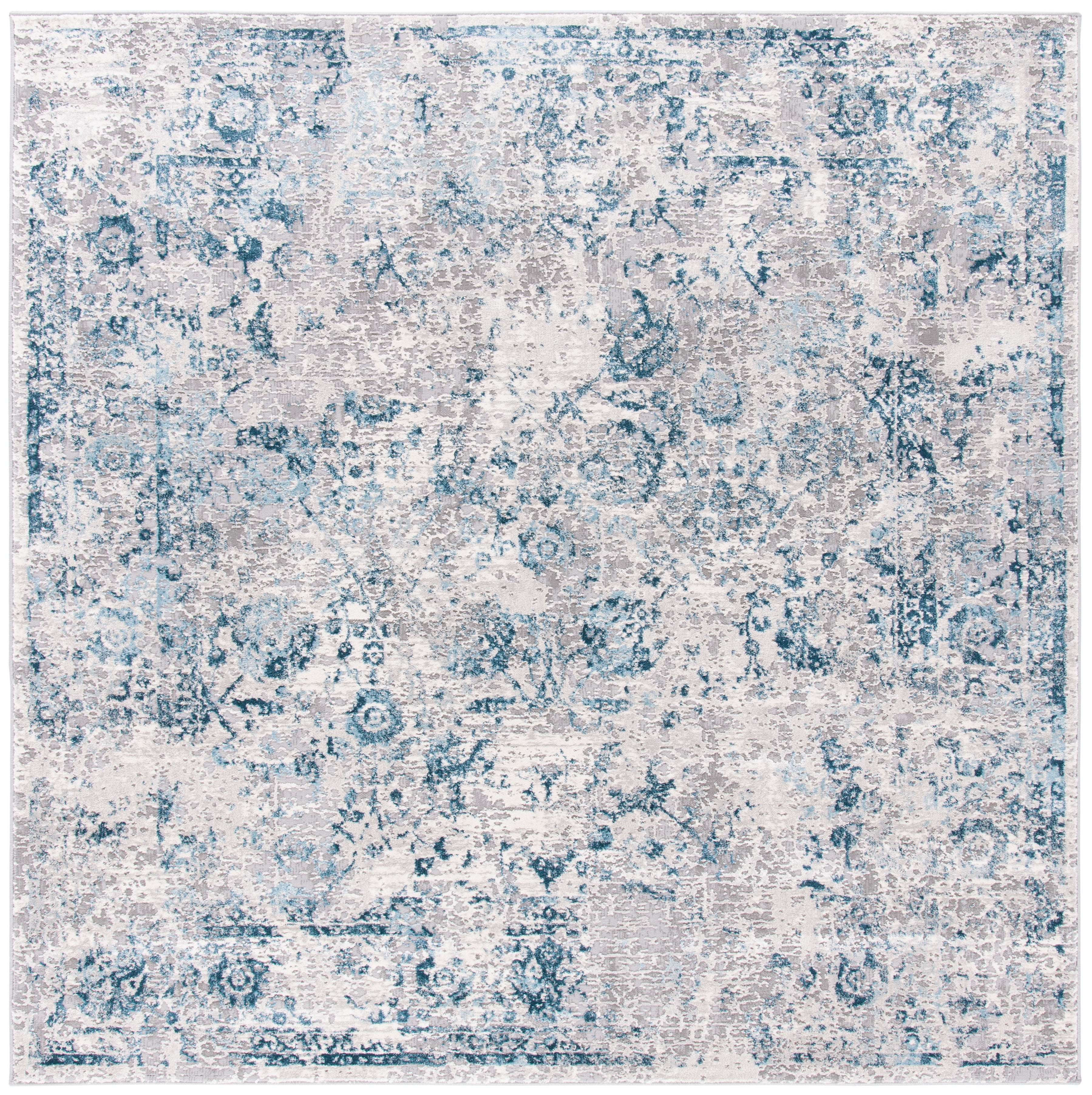 SAFAVIEH Meadow Adrian Medallion Area Rug, Grey/Blue, 6'7