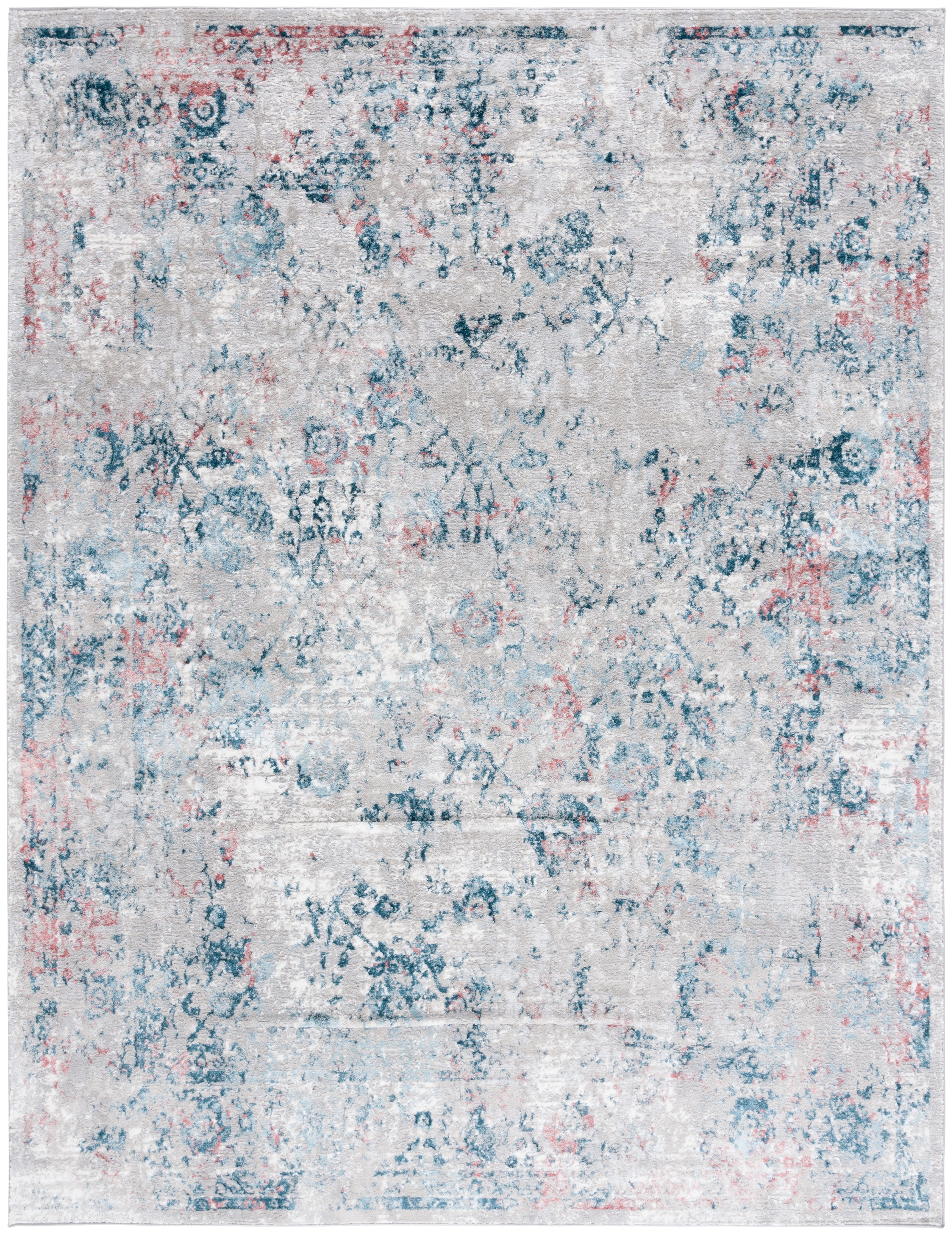 SAFAVIEH Meadow Adrian Medallion Area Rug, Light Grey/Blue, 9' x 12 ...