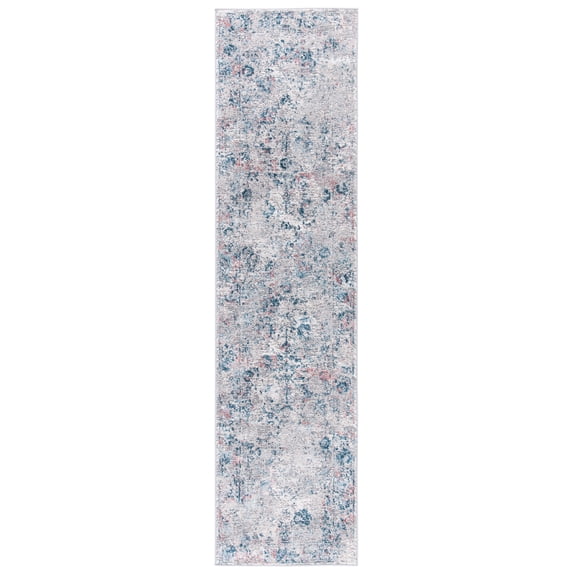 SAFAVIEH Meadow Adrian Medallion Runner Rug, Light Grey/Blue, 2' x 5'