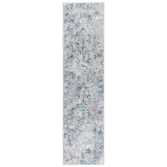 SAFAVIEH Meadow Adrian Medallion Runner Rug, Light Grey/Blue, 2' x 7'