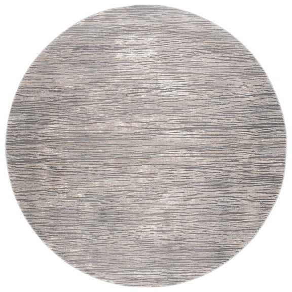 SAFAVIEH Meadow Albus Geometric Area Rug, Ivory/Grey, 6'7" x 6'7" Round