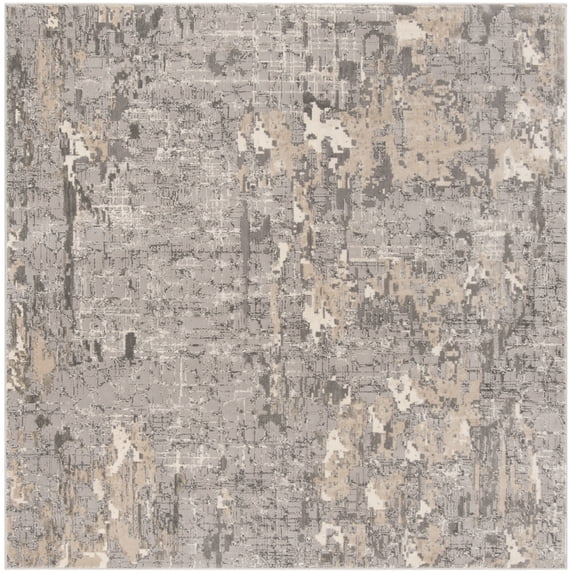 SAFAVIEH Meadow Bairre Abstract Area Rug, Grey, 3' x 3' Square
