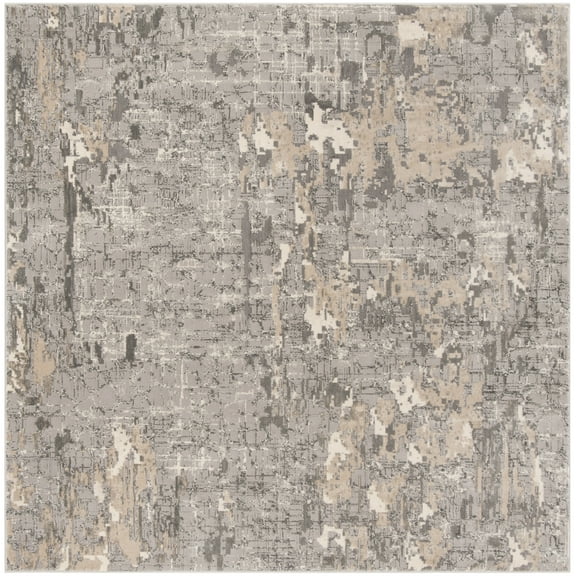 SAFAVIEH Meadow Bairre Abstract Area Rug, Grey, 3' x 3' Square