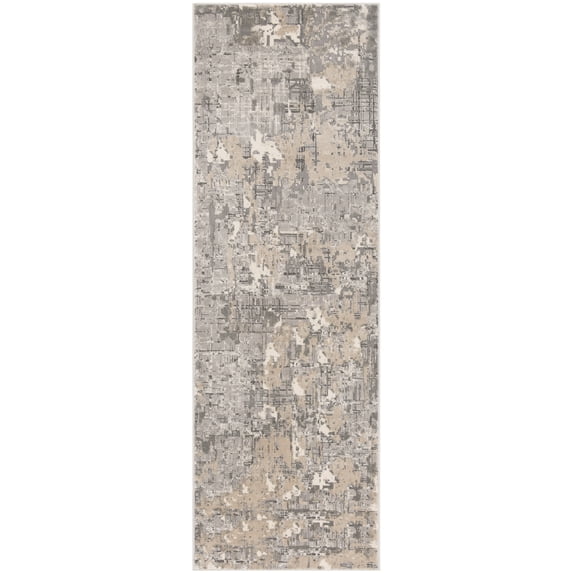 SAFAVIEH Meadow Bairre Abstract Runner Rug, Grey, 2'7" x 12'