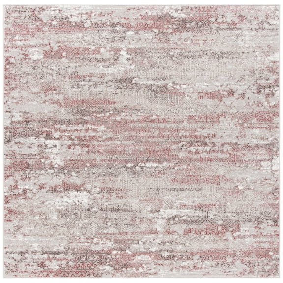 SAFAVIEH Meadow Beulah Abstract Area Rug, Beige/Pink, 6'7" x 6'7" Square