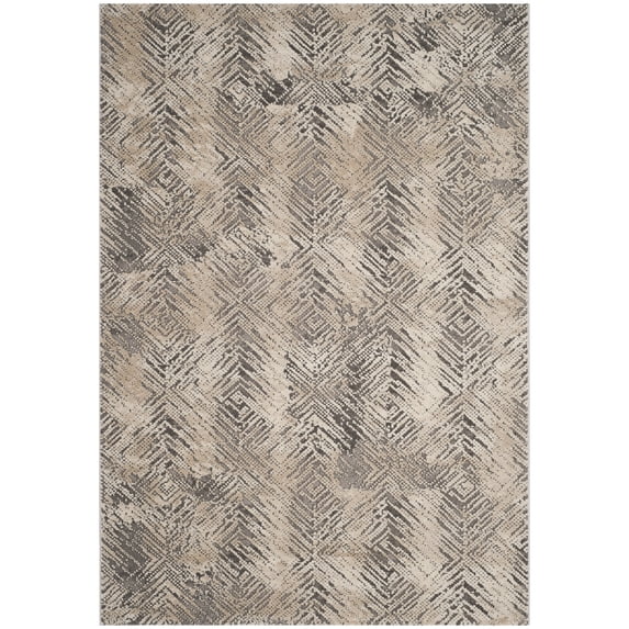 SAFAVIEH Meadow Brandt Geometric Area Rug, Ivory/Grey, 6'7" x 9'