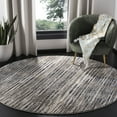 thumbnail image 1 of SAFAVIEH Meadow Carolus Abstract Striped Area Rug, Grey/Light Grey, 6'7" x 6'7" Round, 1 of 7