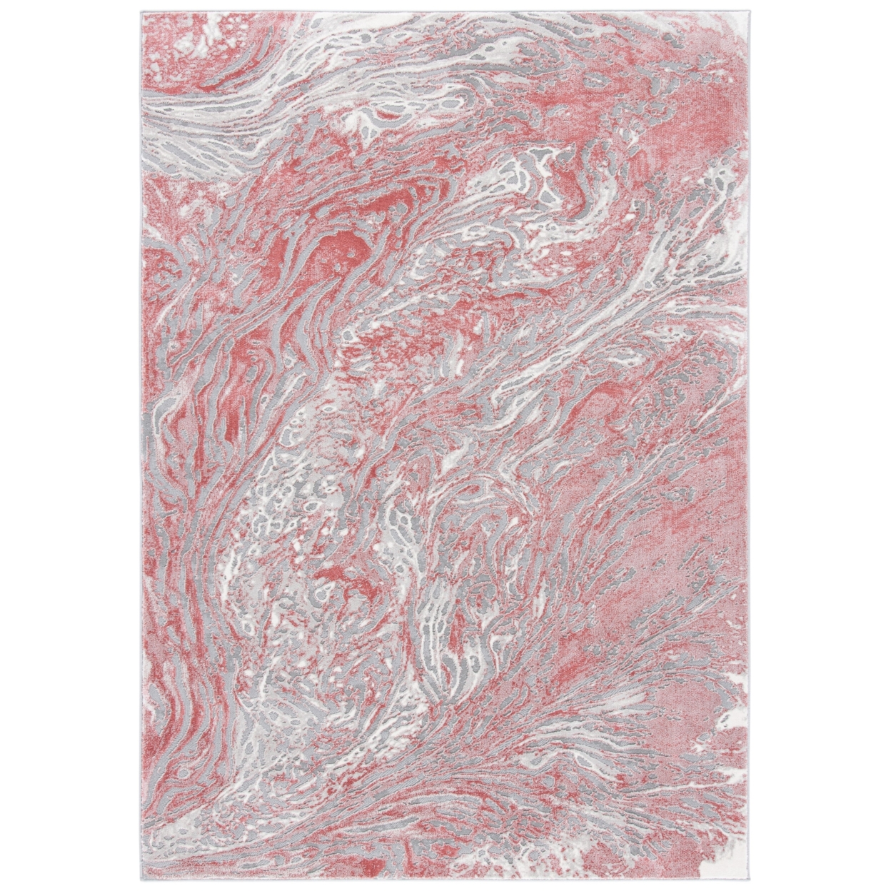 SAFAVIEH Meadow Collection MDW568G Light Grey / Pink Rug