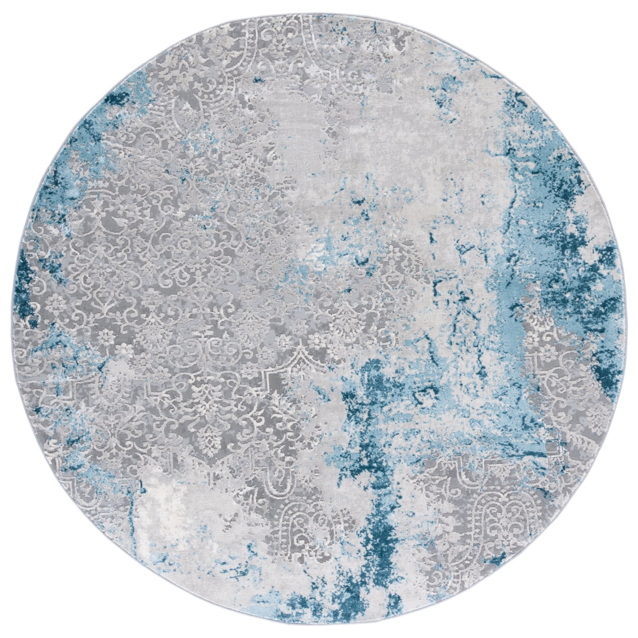 SAFAVIEH Meadow Collection MDW573F Light Grey / Blue Rug