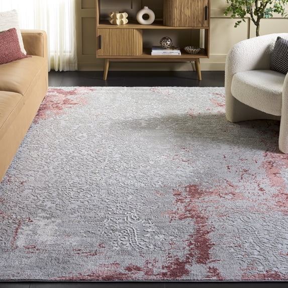 Safavieh Meadow Derbhile Medallion Area Rug, Light Gray/Pink, 10' x 13'