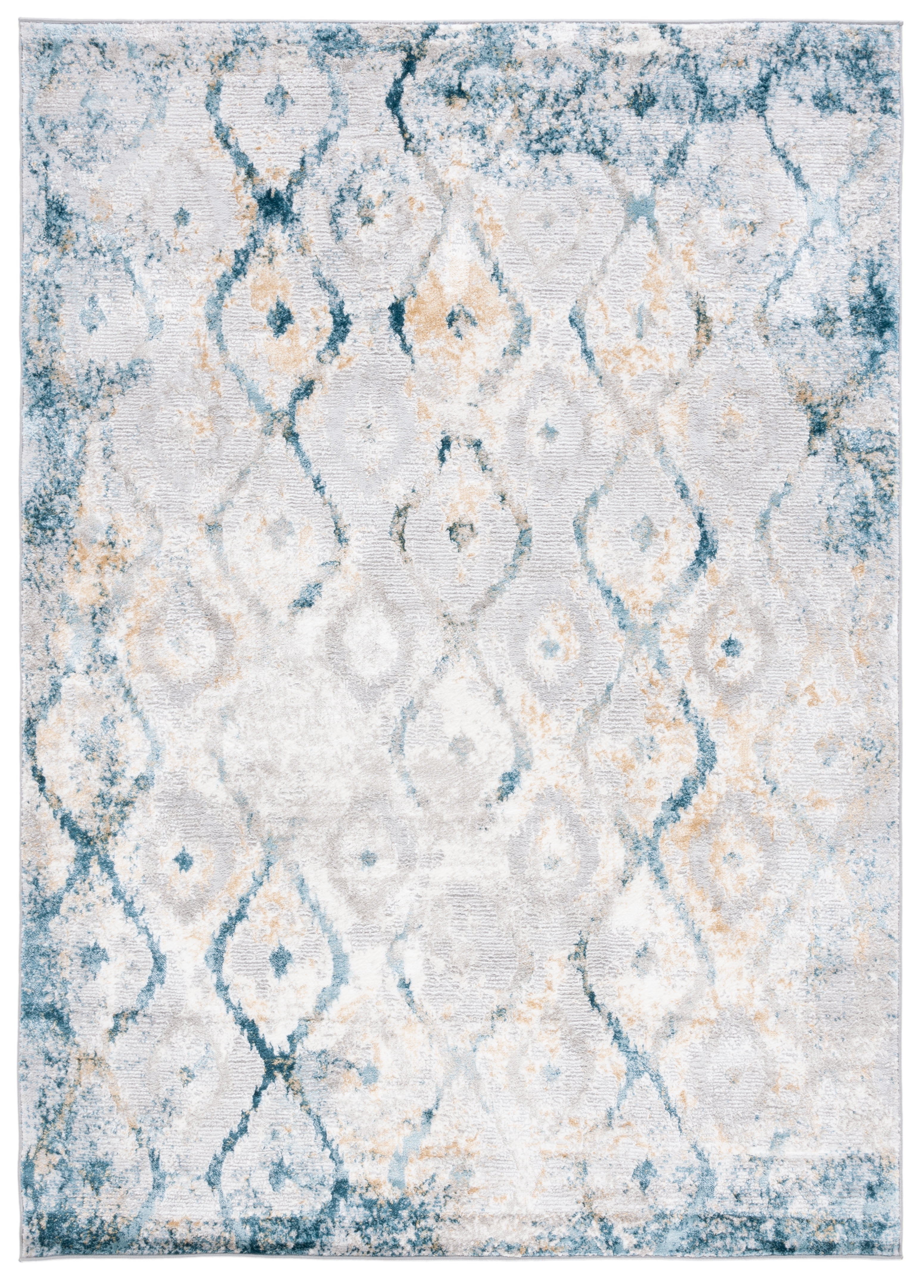 SAFAVIEH Meadow Doncho Diamond Area Rug, Grey/Blue Gold, 4' x 6'