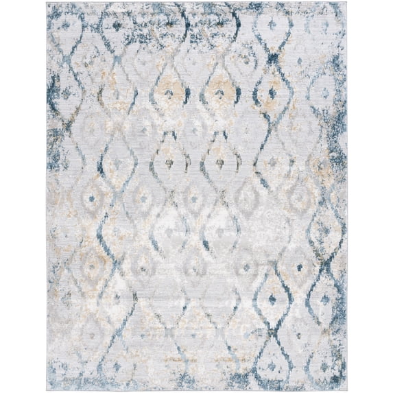 SAFAVIEH Meadow Doncho Diamond Area Rug, Grey/Blue Gold, 8' x 10'