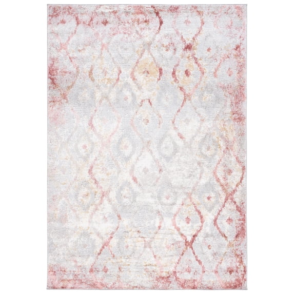 SAFAVIEH Meadow Doncho Diamond Area Rug, Grey/Pink, 4' x 6'