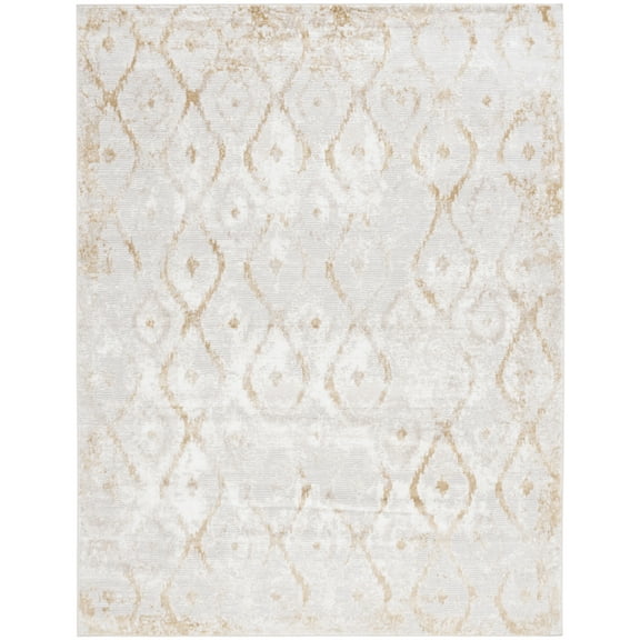 SAFAVIEH Meadow Doncho Diamond Area Rug, Ivory/Gold, 9' x 12'