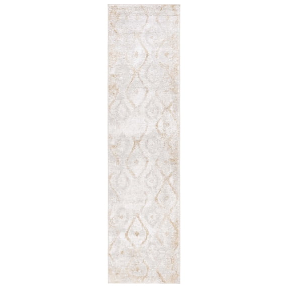 SAFAVIEH Meadow Doncho Diamond Runner Rug, Ivory/Gold, 2' x 8'