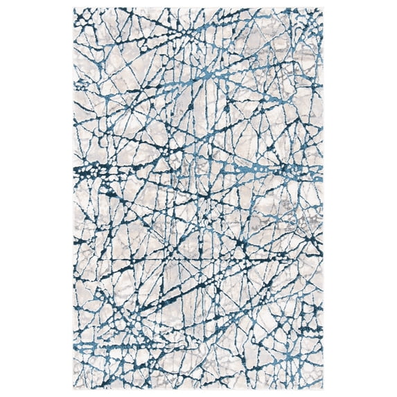 SAFAVIEH Meadow Emily Abstract Area Rug, Navy/Ivory, 4' x 6'