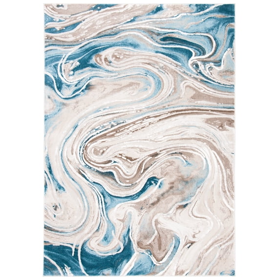 SAFAVIEH Meadow Felicity Wavy Marble Area Rug, Beige/Blue, 8' x 10'