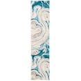 thumbnail image 1 of SAFAVIEH Meadow Felicity Wavy Marble Runner Rug, Beige/Blue, 2' x 17', 1 of 7