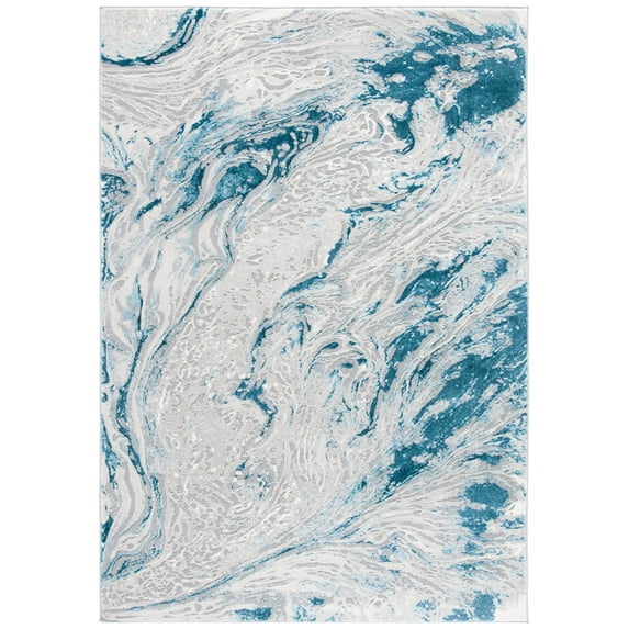 SAFAVIEH Meadow Giovanni Abstract Area Rug, Grey/Blue, 4' x 6'