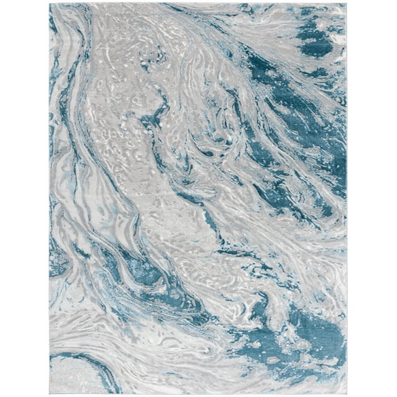 SAFAVIEH Meadow Giovanni Abstract Area Rug, Grey/Blue, 8' x 10'