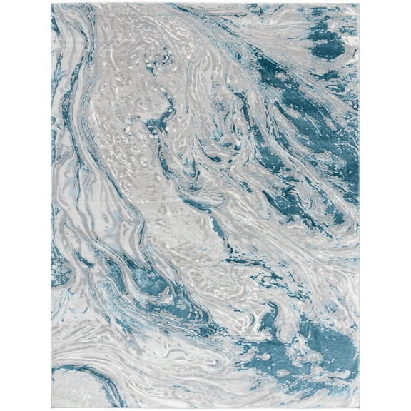 SAFAVIEH Meadow Giovanni Abstract Area Rug, Grey/Blue, 8' x 10'