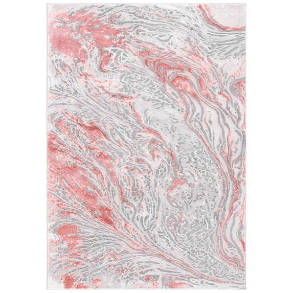 SAFAVIEH Meadow Giovanni Abstract Area Rug, Grey/Pink, 5'3" x 7'6"