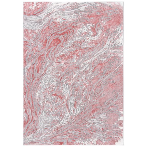 SAFAVIEH Meadow Giovanni Abstract Area Rug, Light Grey/Pink, 4' x 6'