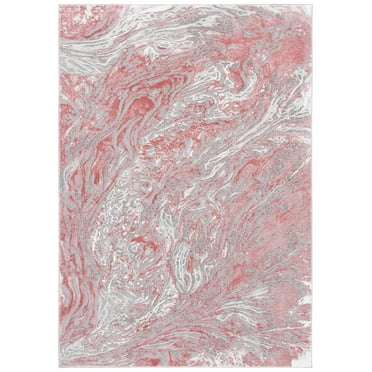 SAFAVIEH Meadow Giovanni Abstract Area Rug, Light Grey/Pink, 9' x 12'