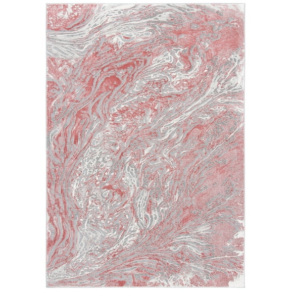 SAFAVIEH Meadow Giovanni Abstract Area Rug, Light Grey/Pink, 9' x 12'