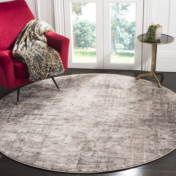SAFAVIEH Meadow Jaslyn Abstract Area Rug, Grey, 6'7" x 6'7" Round