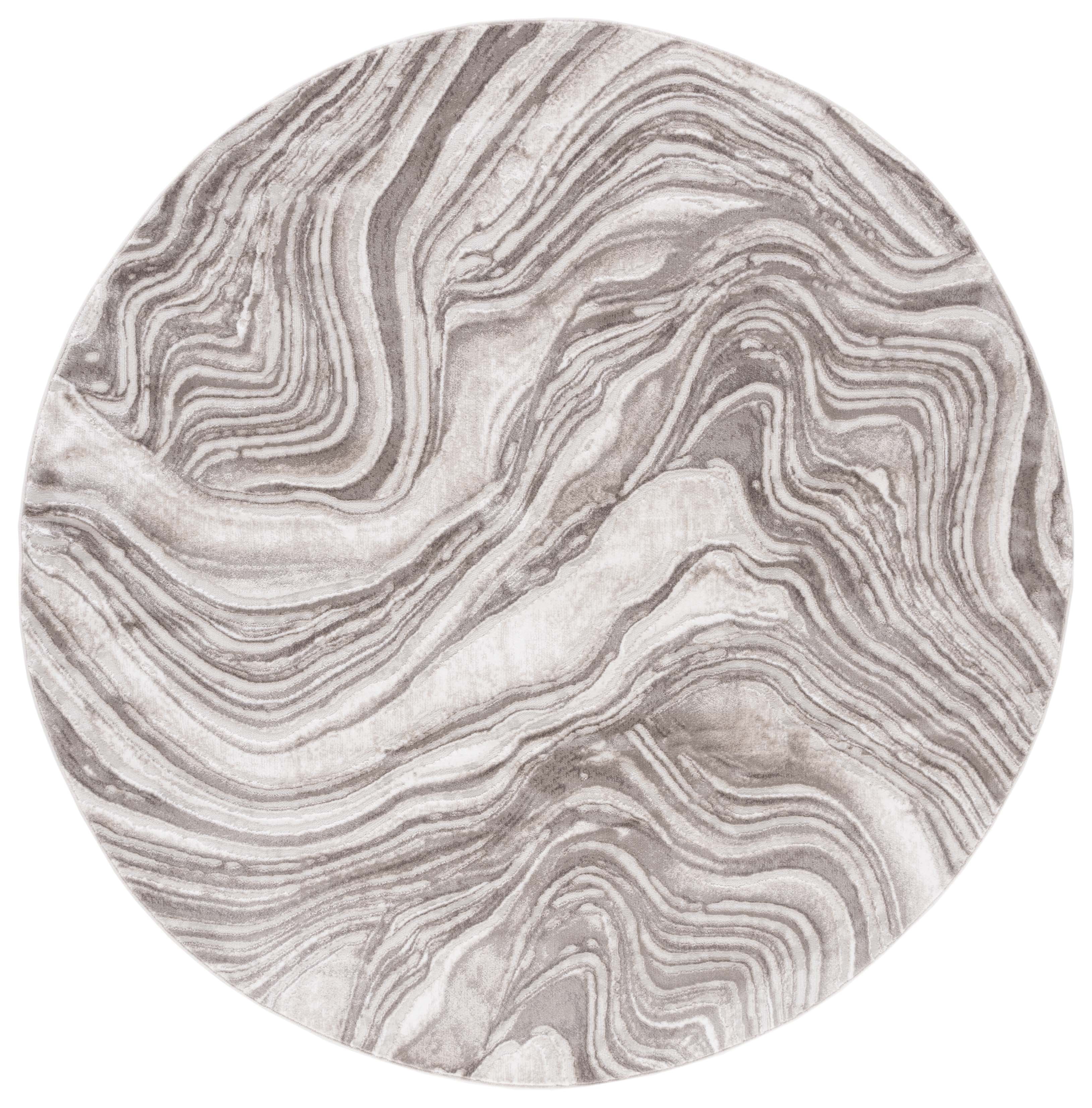 SAFAVIEH Meadow Joey Wavy Marble Area Rug, Beige, 6'7" x 6'7" Round