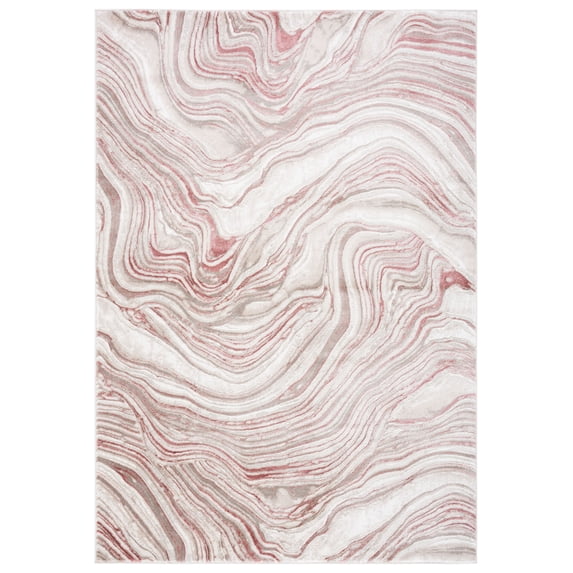 SAFAVIEH Meadow Joey Wavy Marble Area Rug, Pink/Beige, 8' x 10'