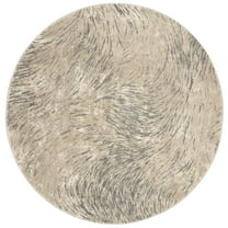 SAFAVIEH Meadow Kisha Abstract Area Rug, Ivory/Grey, 4' x 4' Round
