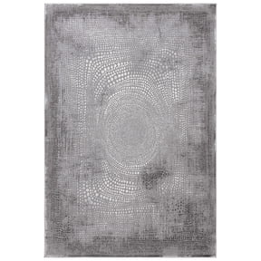 SAFAVIEH Meadow Lactrice Polka Dot Area Rug, Gray/Ivory, 9' x 12'