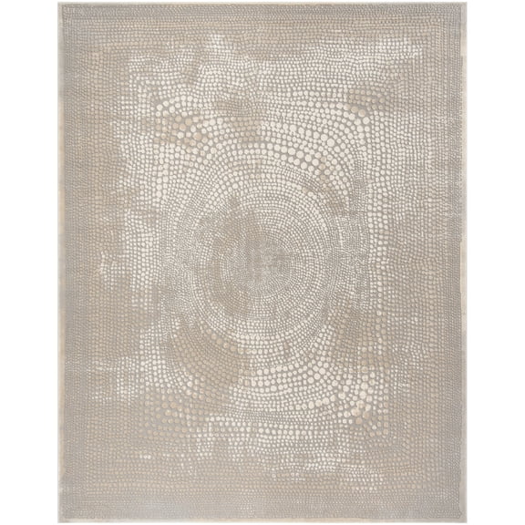 SAFAVIEH Meadow Lactrice Polka Dot Area Rug, Ivory/Grey, 10'6" x 14'